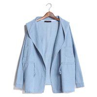 2016春季新款韩版BF风牛仔连帽外套长袖抽绳开衫外套女380973