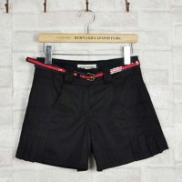 純色簡約腰帶褶皺短褲 裙褲(送腰帶)富2011-2017