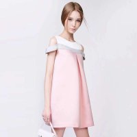 2015春夏新品歐洲站a字連衣裙夏季甜美拼接無袖連衣裙N366-9001