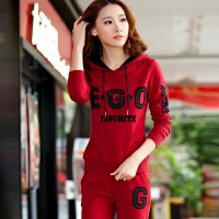 杰雅轩芝 套头卫衣运动服女春秋休闲套装女E05-405