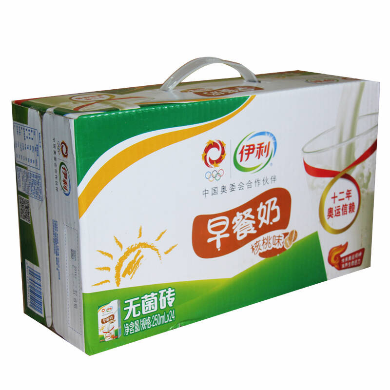 七果果伊利早餐奶核桃味纯牛奶250mlx24盒产发mk