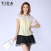 yida 依达 2014夏季新款街头宽松舒适无袖纯色雪纺衬衫 多色可选 女