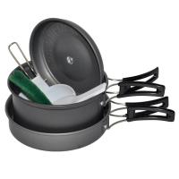 野乐CAMPINGACE户外野营锅具 1-2人硬质氧化套锅ARC-1512