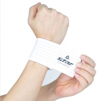 Star世达护腕XD401R 腕关节弹性绷带 篮羽网球通用 均码 白色