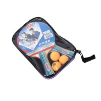 强力 乒乓球拍 横拍 双面正胶反胶乒乓板套装 2只拍+3只球 套装 T1210