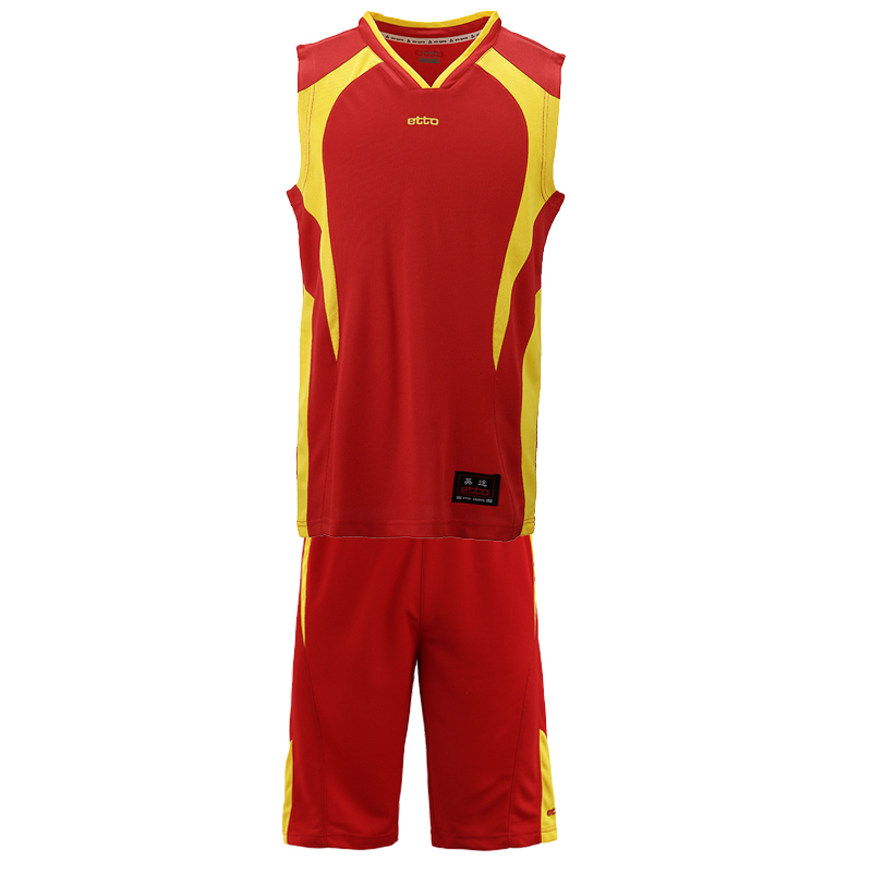 etto英途 篮球服比赛服球衣训练套装篮球服背心队服 BW2103 红黄色 XXL