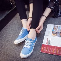 夏季新款系带小白鞋 韩版女鞋帆布鞋平底鞋 透气休闲低帮鞋糖果色学生鞋 k168