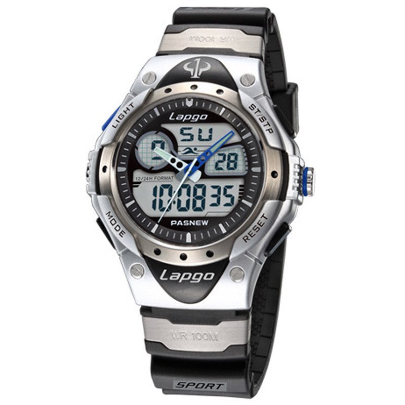 pasnew百圣牛户外运动手表 跑步游泳表 潜水100米防水多功能电子表