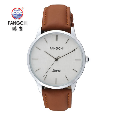 鹏志(PANGCHI)手表 新款韩版简约男士表 商务休闲情侣表 水钻皮革皮带 石英表 女2247