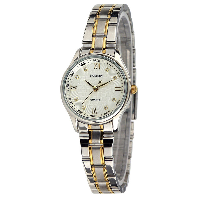 chinowilon手表经典罗马刻度男士表国产品牌休闲情侣表水钻石英表女士