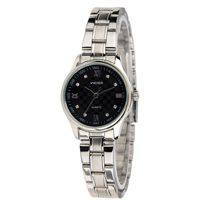 chinowilon手表经典罗马刻度男士表国产品牌休闲情侣表水钻石英表女士