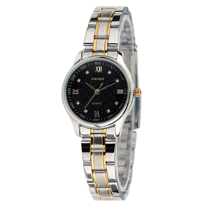 威龙chinowilon手表韩版学生钢带手表男时尚简约刻度男表清新时装情侣