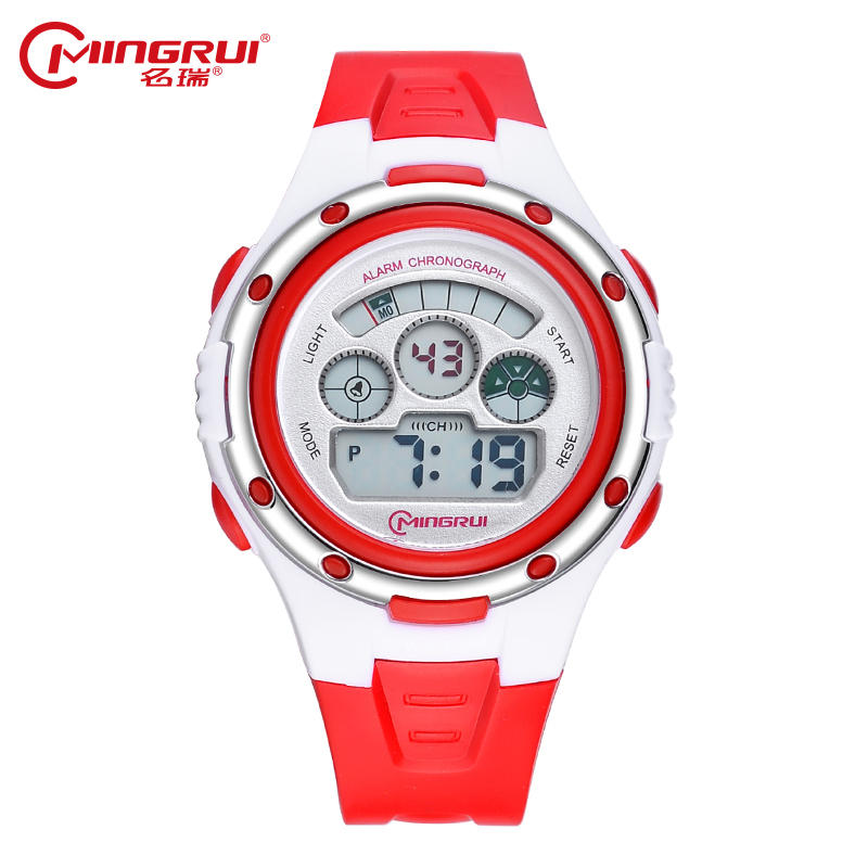 名瑞mingrui手表时尚儿童表男女儿童防水夜光电子表韩版可爱女童运动