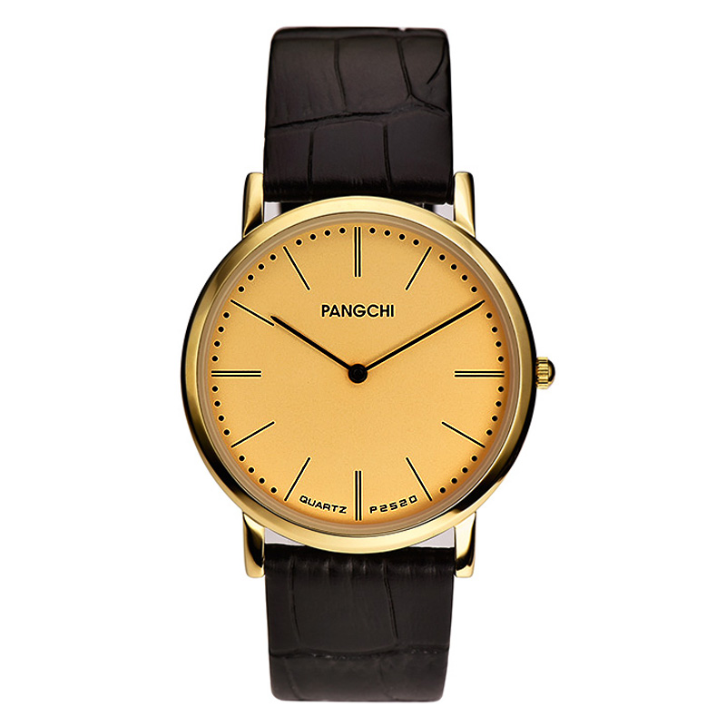 新款鹏志pangchi男士手表弹簧伸缩表带复古石英表女表清晰刻度夜光