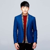 才子男装（TRIES）休闲单西 男士蓝色一粒单排扣休闲单西