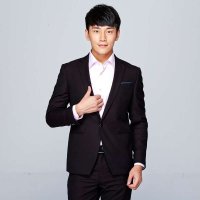 才子男装（TRIES）正装套装西服 男士一粒单排扣西服平驳领修身版西服套装