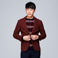 才子男装（TRIES）休闲便西 男士便西平驳领无扣修身版便服单西