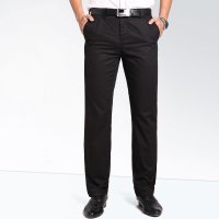 才子男装（TRIES）休闲裤 男士纯棉中腰细格纹休闲裤长裤