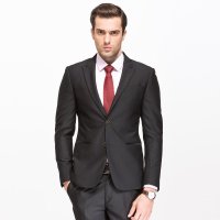 才子男装（TRIES）正装套西 男士西服秋冬新款 商务黑色枪驳领婚礼西装