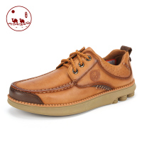 城市骆驼男鞋秋季潮鞋真皮运动休闲鞋子男厚底英伦手工休闲皮鞋男