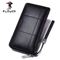 Plover专柜正品新横款真皮手抓包 男头层牛皮拉链长钱包休闲手包