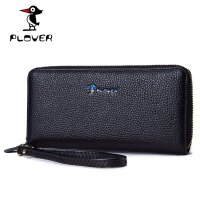 Plover真皮长款钱包女士头层牛皮拉链淑女手包多卡位大容量钱夹