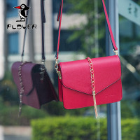 Plover新款女士链条流苏小包包时尚单肩包斜挎包名媛小香风小方包