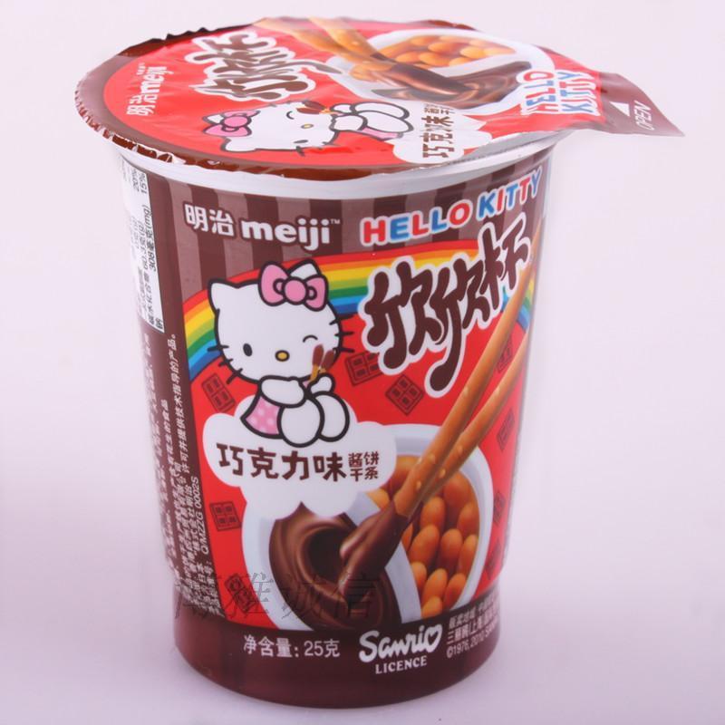 明治欣欣杯25克巧克力味饼干条 单杯装 果酱 饼干条 手指饼干条