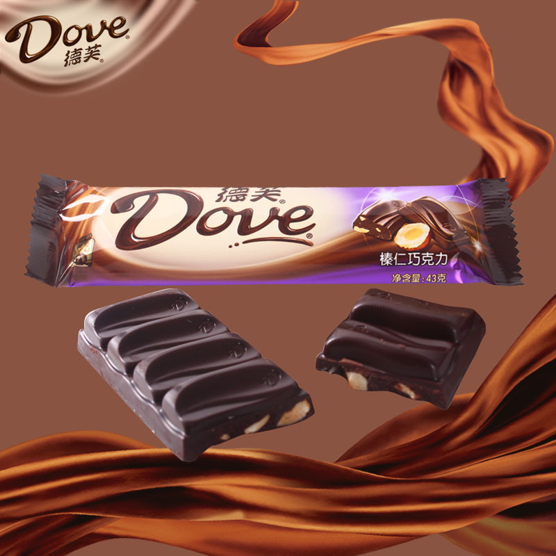 德芙(dove)巧克力 德芙 巧克力 榛仁牛奶 43g (排块单条装)【价格