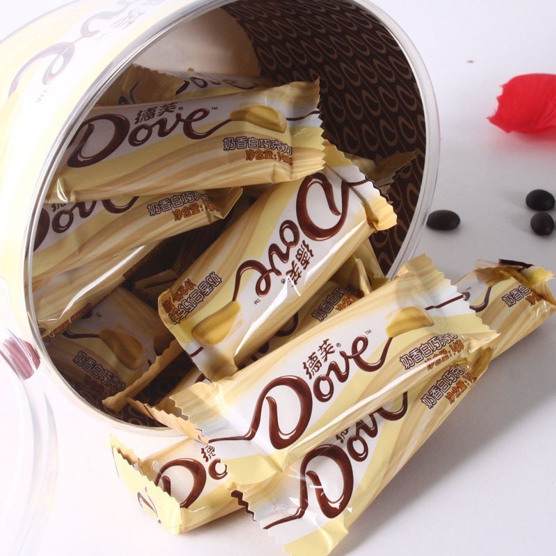 德芙(dove)巧克力 德芙 巧克力 奶香白牛奶 252g (碗装喜糖糖果)【价