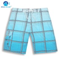 盖浪 潮男士沙滩裤 速干宽松大码休闲短裤 五分裤 格子大裤衩游泳裤G3155