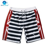 盖浪 沙滩裤男士速干个性宽松冲浪休闲游泳短裤 中腰系带星旗图案印花G1393