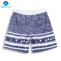 盖浪 夏 沙滩裤 潮男 速干 宽松休闲五分短裤 欧美风中裤 星条纹NZ10