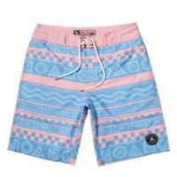 盖浪 高端冰丝棉韩版沙滩裤 男士大码宽松休闲短裤 条纹时尚中裤G8022