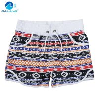 盖浪 新款 潮女速干沙滩裤 民俗风情全棉休闲短裤 时尚热裤G3201-J