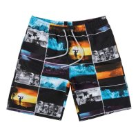 盖浪 精品欧美风沙滩裤 男士宽松大码冲浪照片风系带薄款休闲短裤G3222