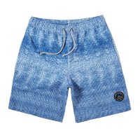 盖浪精品沙滩裤 男士速干宽松大码休闲短裤 牛仔蓝条纹花式五分裤G3224