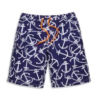 盖浪 夏新沙滩裤男宽松大码速干防泼水船锚印花度假休闲短裤G5-MS091