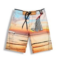 盖浪 夏季沙滩裤男宽松大码速干弹力布提花沙滩度假短裤游泳裤G8038