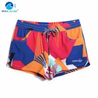 盖浪 四面弹速干沙滩裤女士修身大码休闲短裤 漂流冲浪热裤加大码GWA185