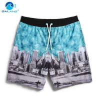 盖浪 新款沙滩裤男美式宽松速干大码短裤带内衬泳裤花裤衩
