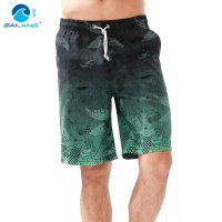 盖浪 沙滩裤男速干宽松休闲旅行度假渐变印花五分短裤 加大码定制