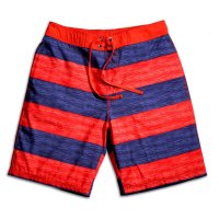 盖浪 夏季韩潮直筒情侣休闲五分短裤男装宽松大码条纹沙滩裤 速干