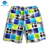 盖浪韩版情侣沙滩裤男速干大码宽松 撞色格子 中腰宽松休闲