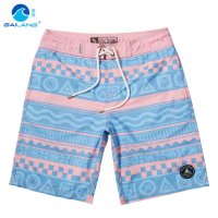 盖浪 高端冰丝棉韩版沙滩裤 男士大码宽松休闲短裤 条纹时尚中裤