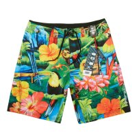 盖浪 精品限量雨林炫彩潮男沙滩裤 速干大码弹力钻石菱短裤五分裤