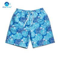 盖浪 潮流沙滩裤男速干宽松 小清新五分裤 中腰直筒石榴印花短裤