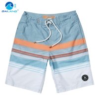 盖浪 夏薄款男士冰丝棉沙滩裤 条纹时尚休闲短裤 宽松大码中裤