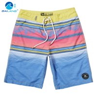 盖浪高档精品男士韩版沙滩裤 天丝棉宽松大码休闲短裤 条纹中裤