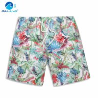 盖浪 夏男沙滩裤男速干宽松大码 海边度假游泳裤水墨印花温泉短裤